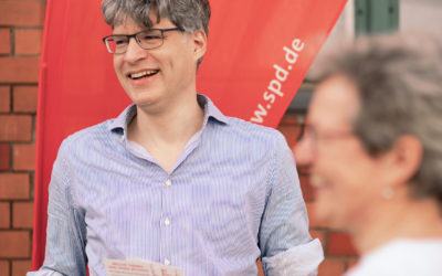 Info-stand am ökomarkt an der Heilandskirche